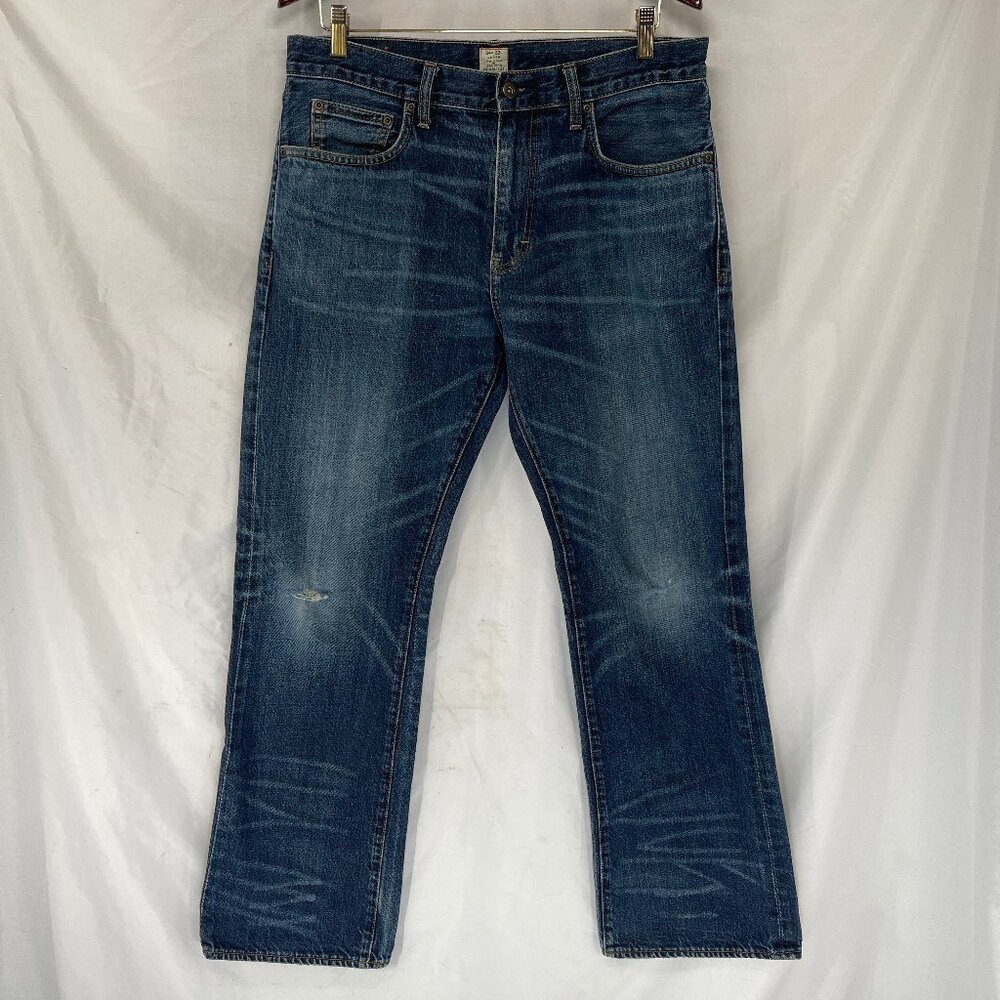 J.Crew Vintage Bootcut Denim Blue Jeans Men's 34x32 Wash 100% Cotton